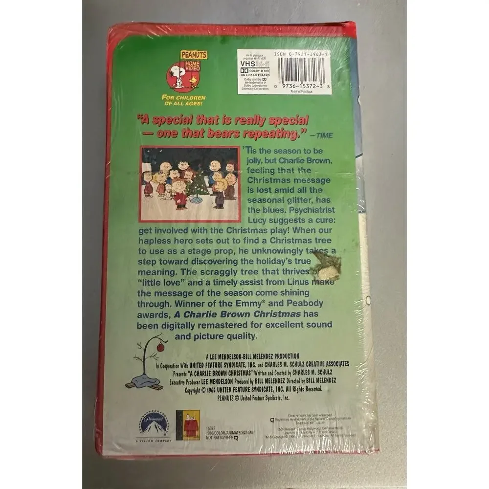 Sealed VHS Peanuts Classic A Charlie Brown Christmas VHS Tape New Clamshell Case - Picture 2 of 2
